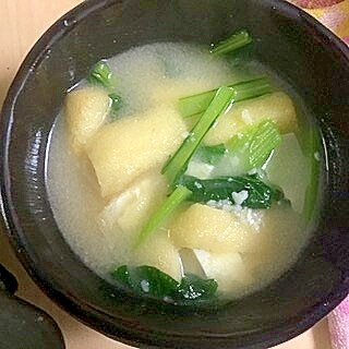 小松菜と薄揚げの味噌汁